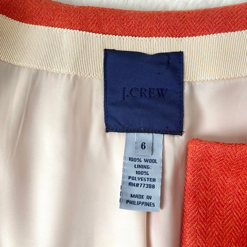 J.Crew orange herringbone wool Astrid cropped blazer - Picture 3 of 5